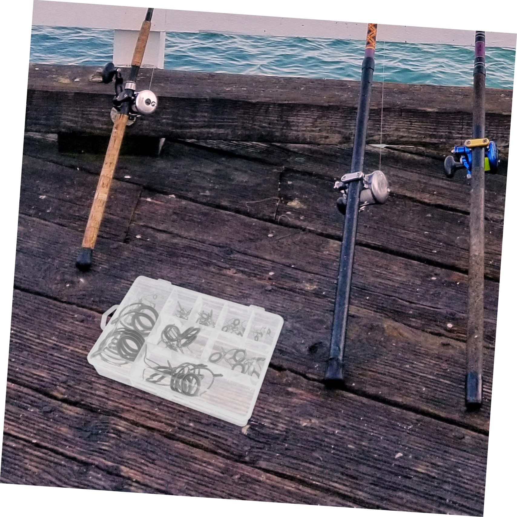 HANABASS Kit Riparazione Guide Canna da Pesca 45 Pezzi in Acciaio | Anelli Neri, Lavorazione Precisa e Rimozione Semplice, Confezione da 45 Pezzi per Sostituzione e Uso in Mare