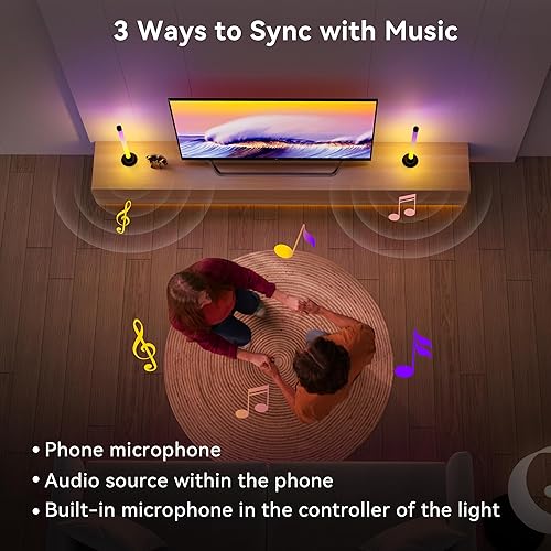 Miniatura 3 de Barra de luz LED con sincronización de música, aplicación de retroiluminación de TV que cambia de color y control remoto, barra de luz RGB