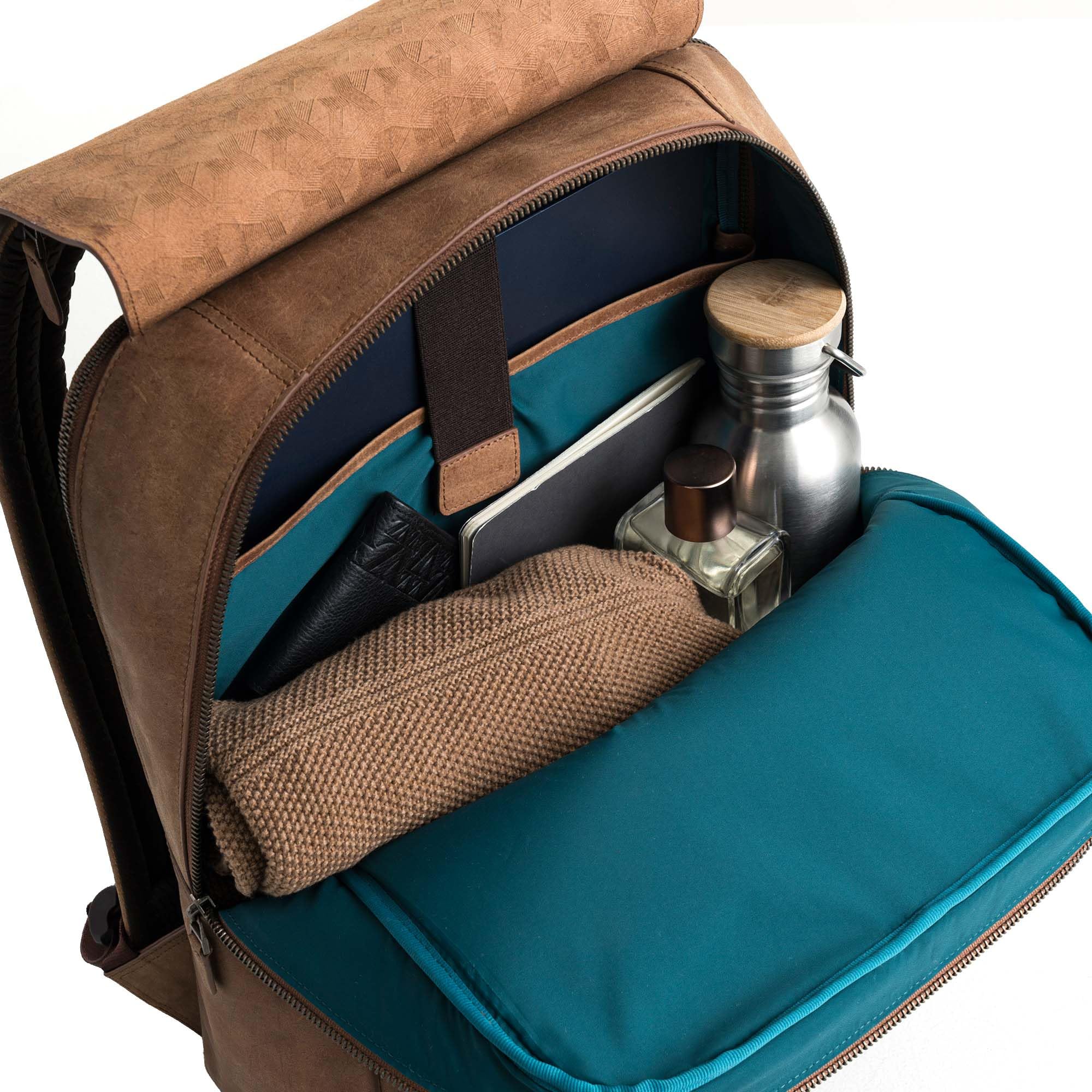 Velezbrown Leather Backpack For Men And Women 17 Inch Laptop