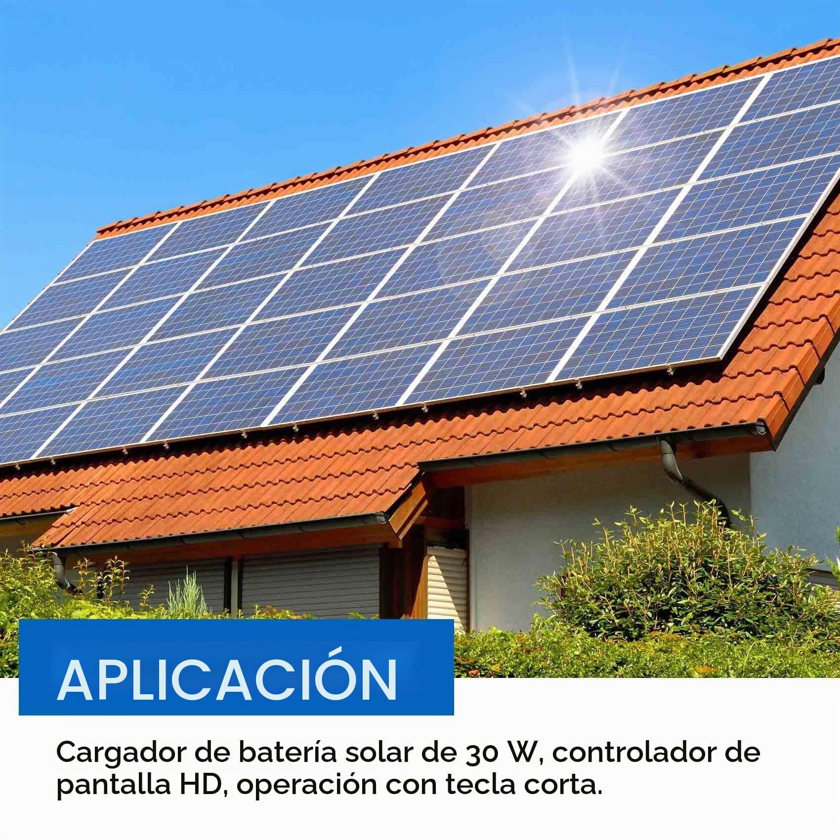 Cargador de Bater¨ªA Panel Solar de 30W 12V + Controlador 40A para RV Coche Casa Camping