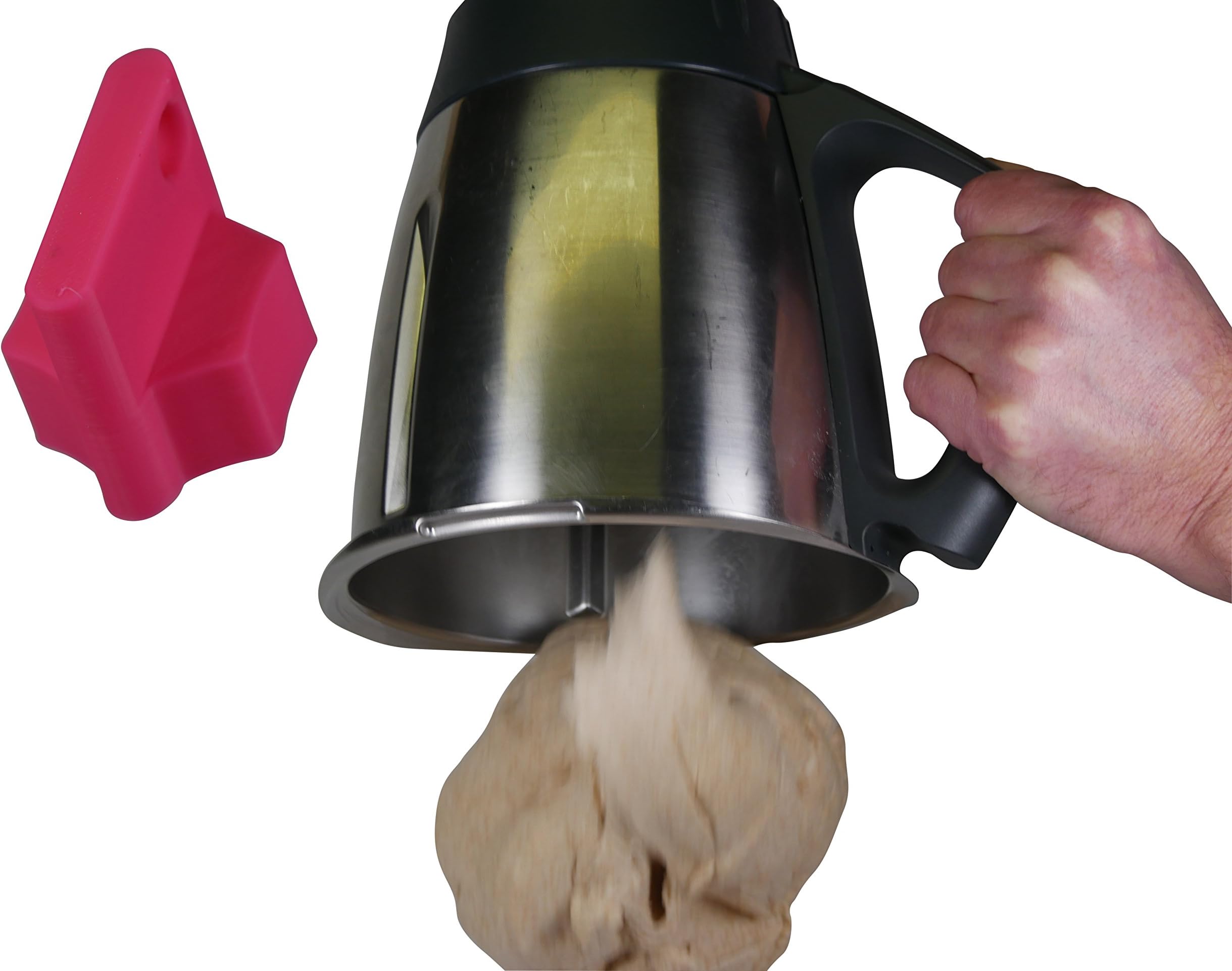 Plastic dough remover for the Thermomix TM5, rotary blade helper, pink