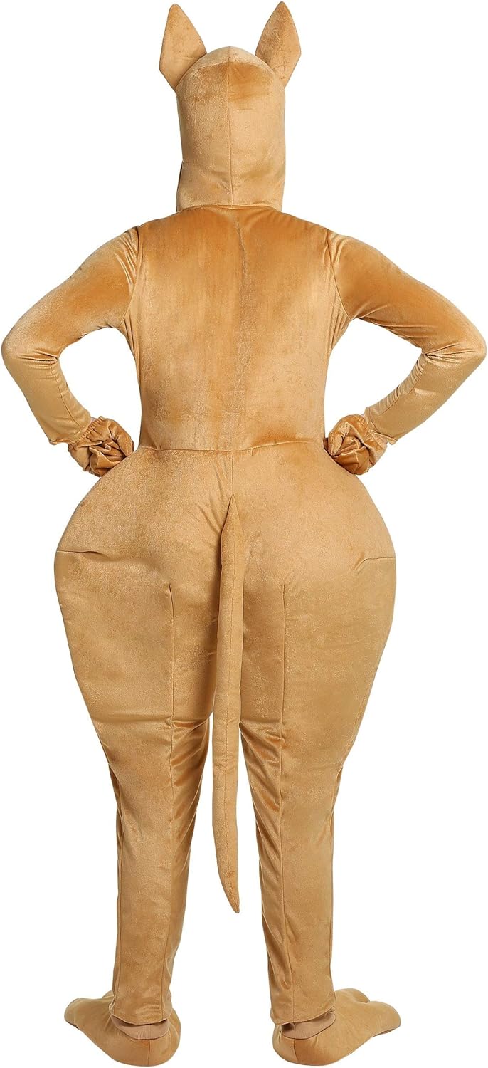Kangaroo Adult Costume - Hooded Jumpsuit with Mitts, Shoe Covers, and Tail
