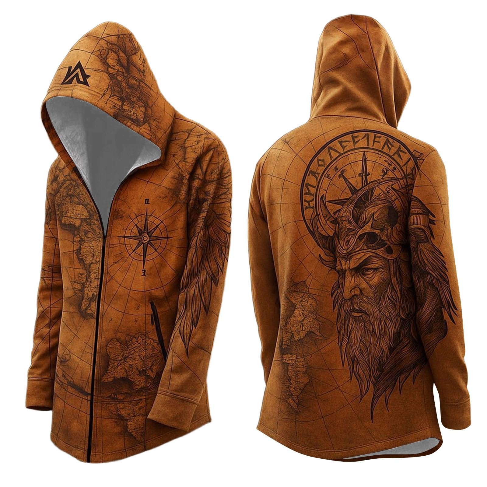 Acquista Felpe da uomo con stampa 3D Vichinghi Classici Lupo Felpe con cappuccio da uomo Giacca Primavera Autunno Moda Maglioni Hip Hop Punk Maglie oversize in Italia a partire da 7.66