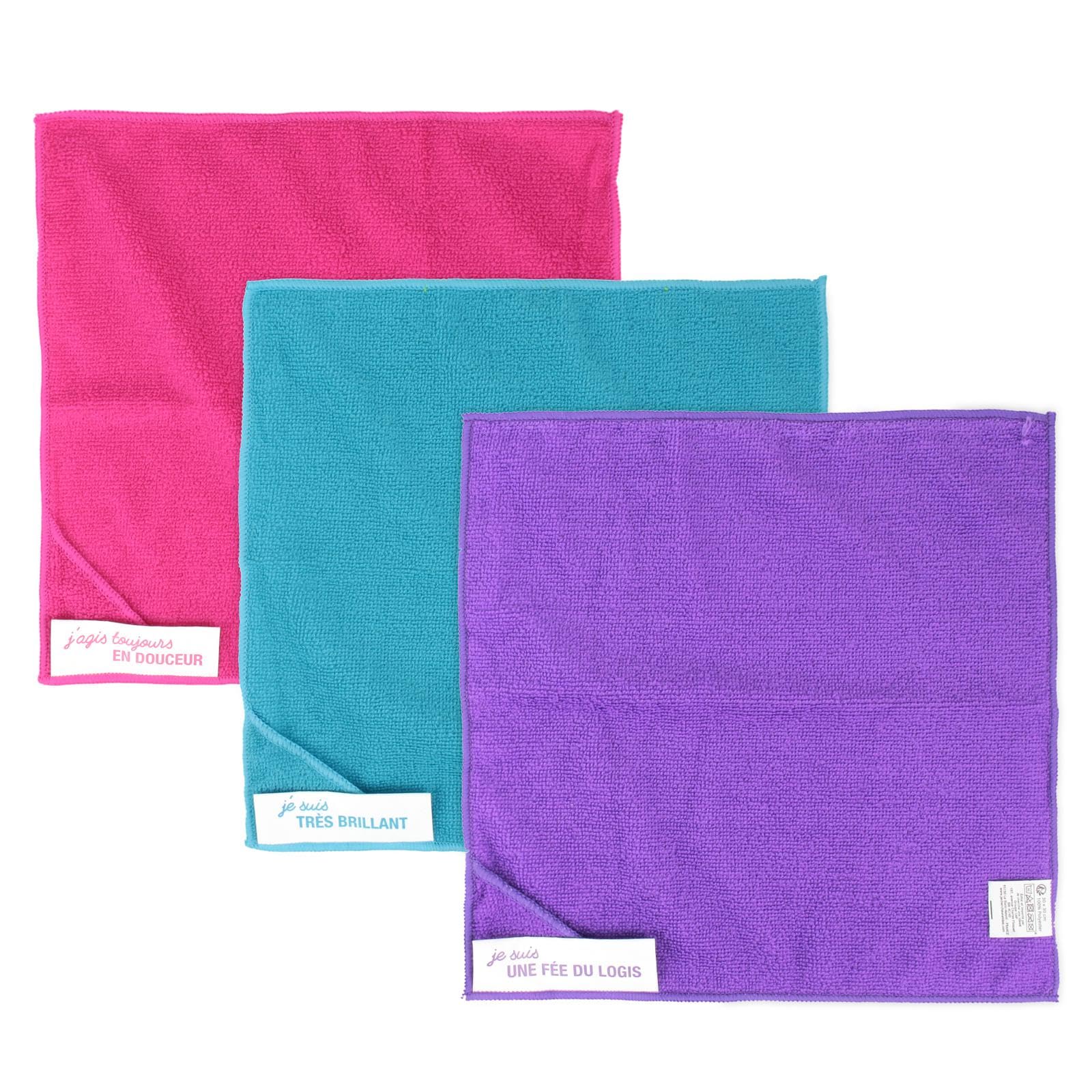 Je cherche une idée me2298 – Juego de 3 Trapos poliéster Multicolor 30 x 30 x 0,30 cm