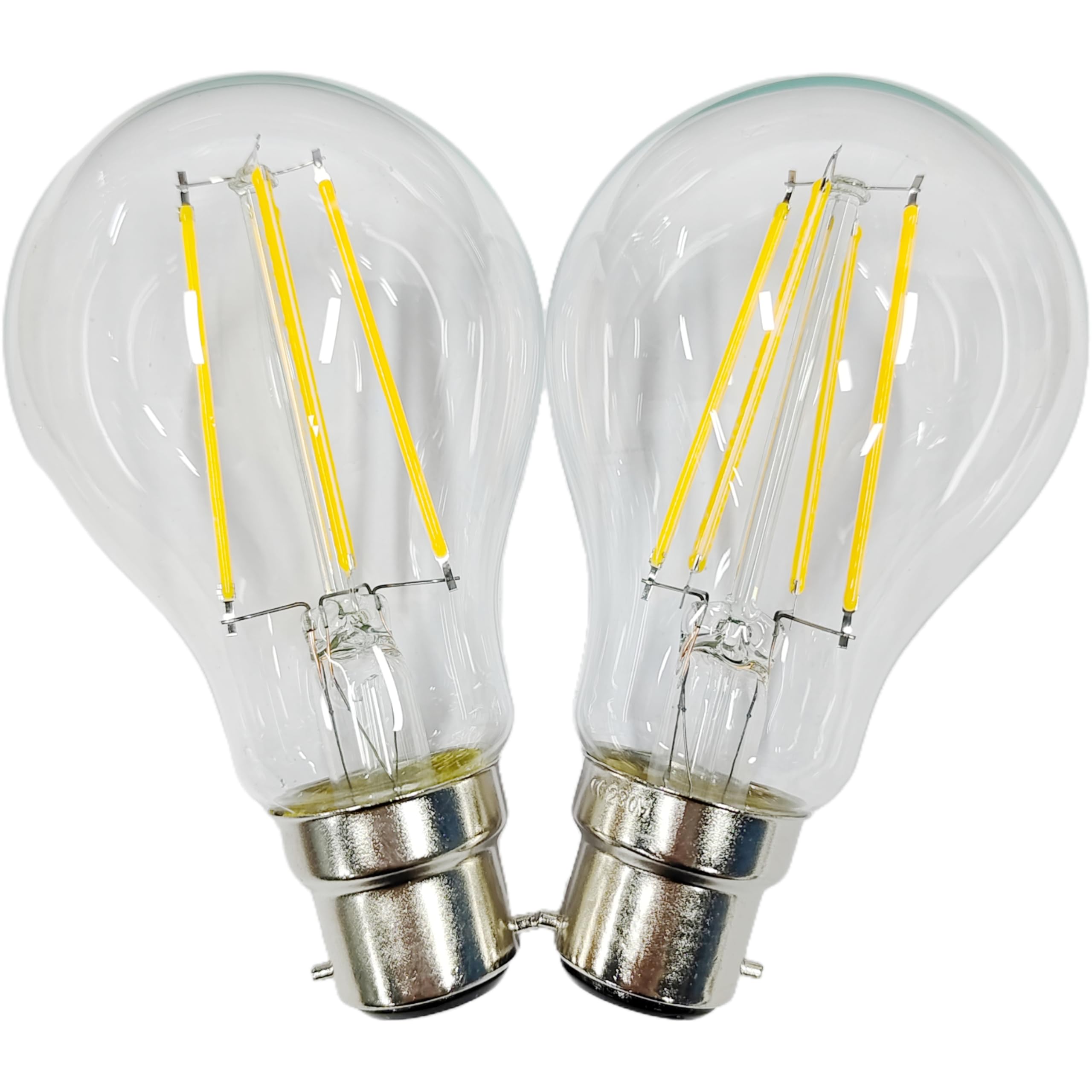 Ddlisu B22 LED Bayonet Filament Bulb, GLS Clear A60 Filament Vintage LED Bulbs, 6W Energy Saving Light Bulb 60W Equivalent