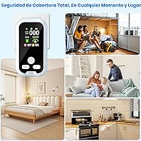 Vista 9 de Combo de detector de monóxido de carbono 6 en 1 con alarma de monóxido de pantalla HD, detecta CO, gas natural, humo, temperatura y humedad