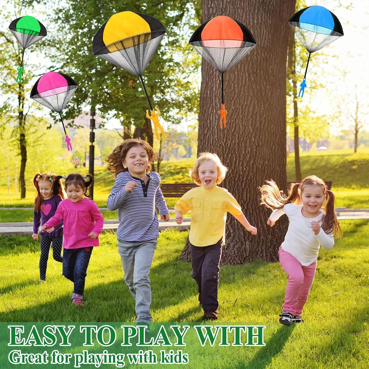 Juguete de Paracaídas, 12 Piezas Mini Paracaidas Infantil Multicolor, Paracaidista de Juguete de Lanzar a Mano, Juegos Aire Libre Juegos Jardin para Niños, Regalo Cumpleaños Juego Niño - 2