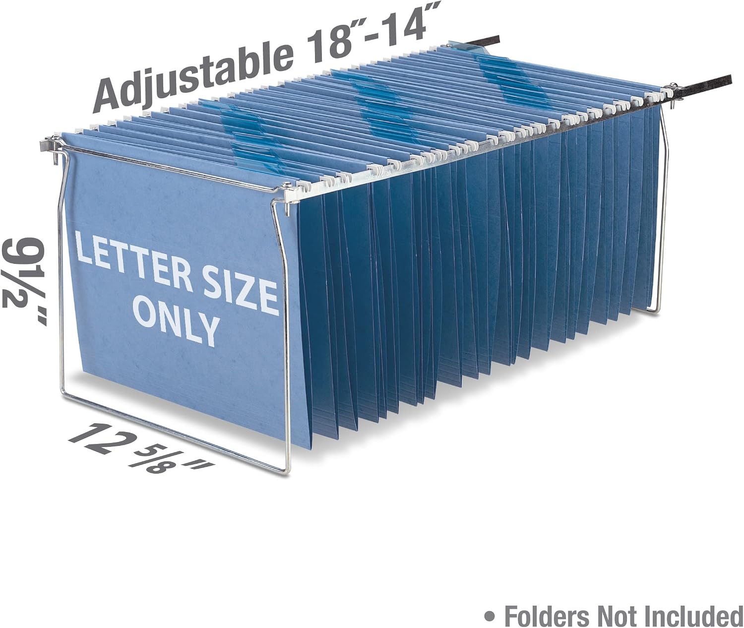 Officemate Hanging File Frame, Letter Size, Adjustable 14 to 18-Inches, 2 Count (Pack of 1),Silver