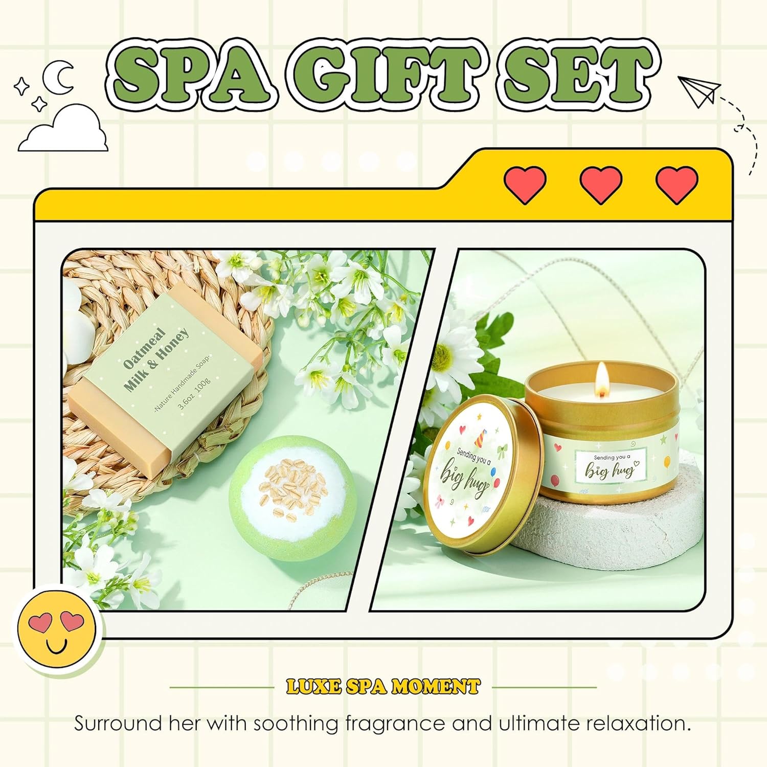 Gift Baskets for Women Unique Birthday Gifts for Women self care cheer up gifts set pick me up gift box for Woman teen girls best friend Sister Ladies Friendship Her - Inspirational Green Present - Image 4