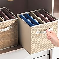 Vista 5 de Wisdom Star Paquete de 8 cubos de almacenamiento de tela con asa, contenedores de almacenamiento plegables de 13 x 13 pulgadas, cestas