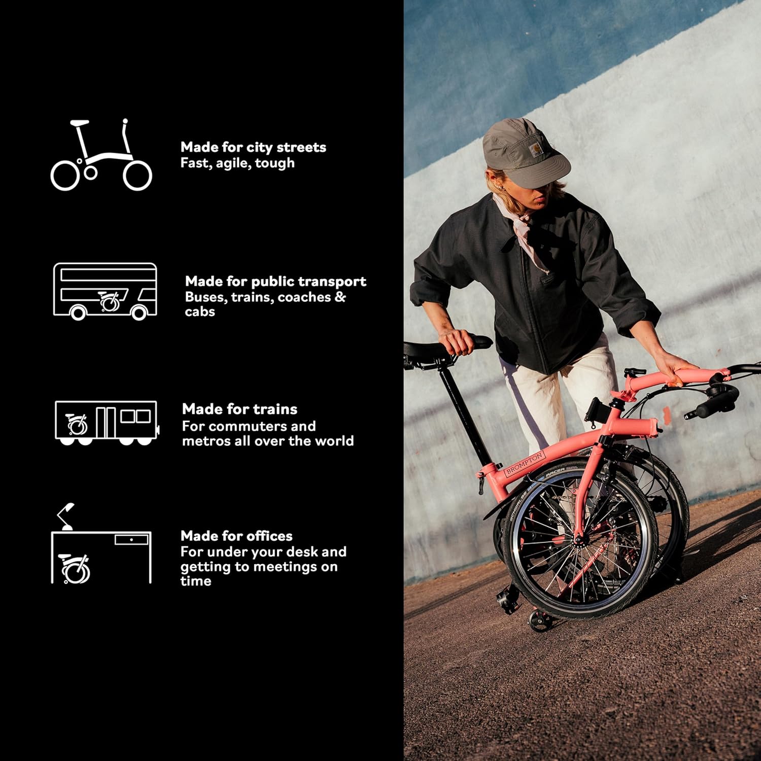 Brompton Folding Commuter Bike C Line 12-Speed | Compact, Lightweight, Urban Bike for Adults