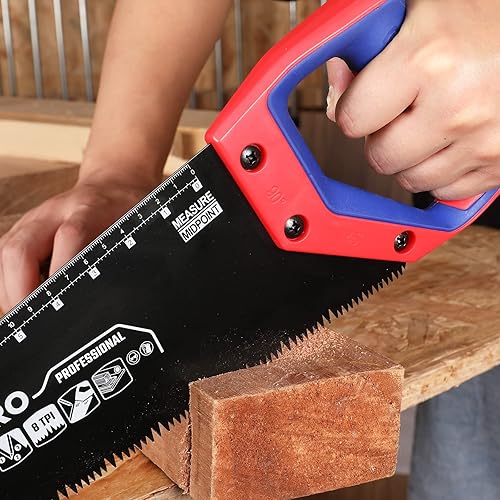 Miniatura 4 de WORKPRO Sierra de mano universal de 16 pulgadas con mango cómodo antideslizante, sierra de madera antioxidante con diseño de eliminación de virutas,