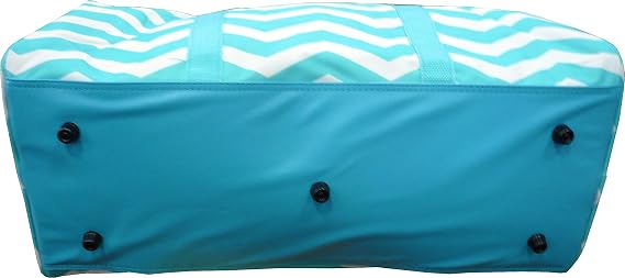 Chevron Zig Zag Print 22 Canvas Duffle Bag (Blue)