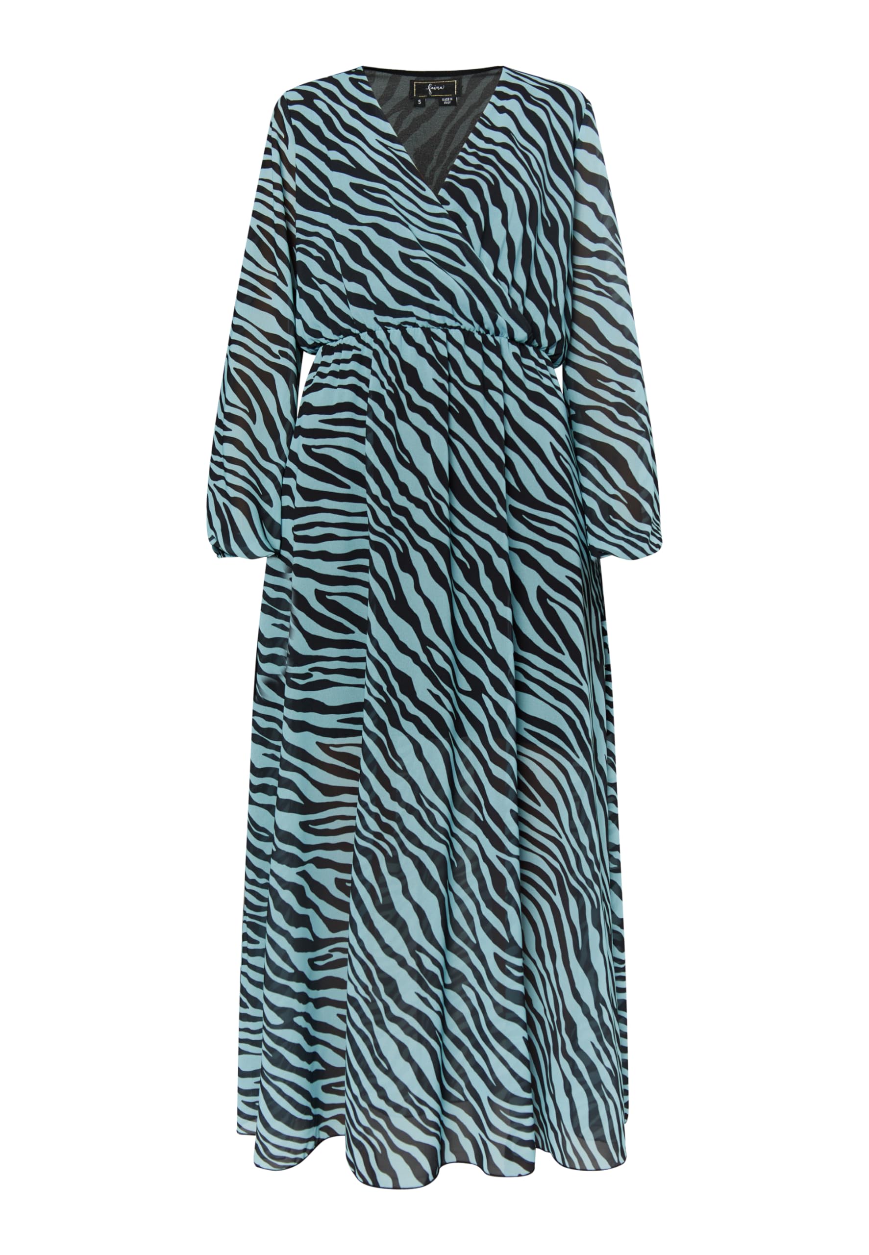 Robe avec imprimé zèbre bleu clair noir NAEMI chic taille L - 2