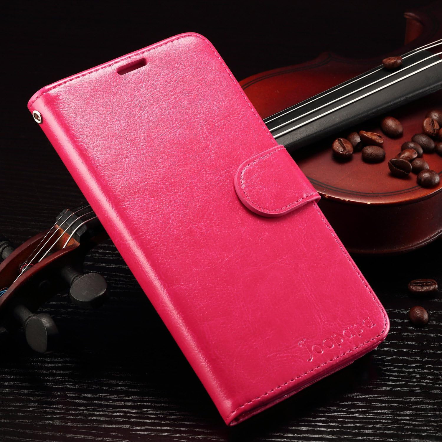 Joopapa Note 3 Case, Galaxy Note 3 Case, Galaxy Note 3 Luxury Fashion Pu Leather Magnet Wallet Flip Case Cover with Built-in Credit Card/ID Card Slots for Samsung Galaxy Note 3 N9000 (Pink)