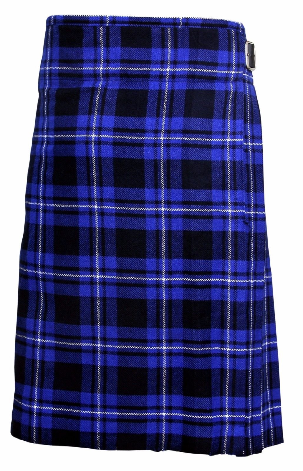 Shyne Kilts U.k Men's Blue Tartan 5 Yard Scottish Kilts Tartan Kilt 13Oz Highland Casual Kilt (36")