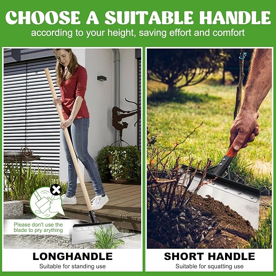 Wide Garden Shovel Head – 38cm Stainless Steel Weed Scraper Blade with Screws – Patio Moss Remover & Snow Shovel Attachment – Heavy Duty Garden Tool Head