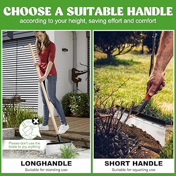 Wide Garden Shovel Head – 38cm Stainless Steel Weed Scraper Blade with Screws – Patio Moss Remover & Snow Shovel Attachment – Heavy Duty Garden Tool Head