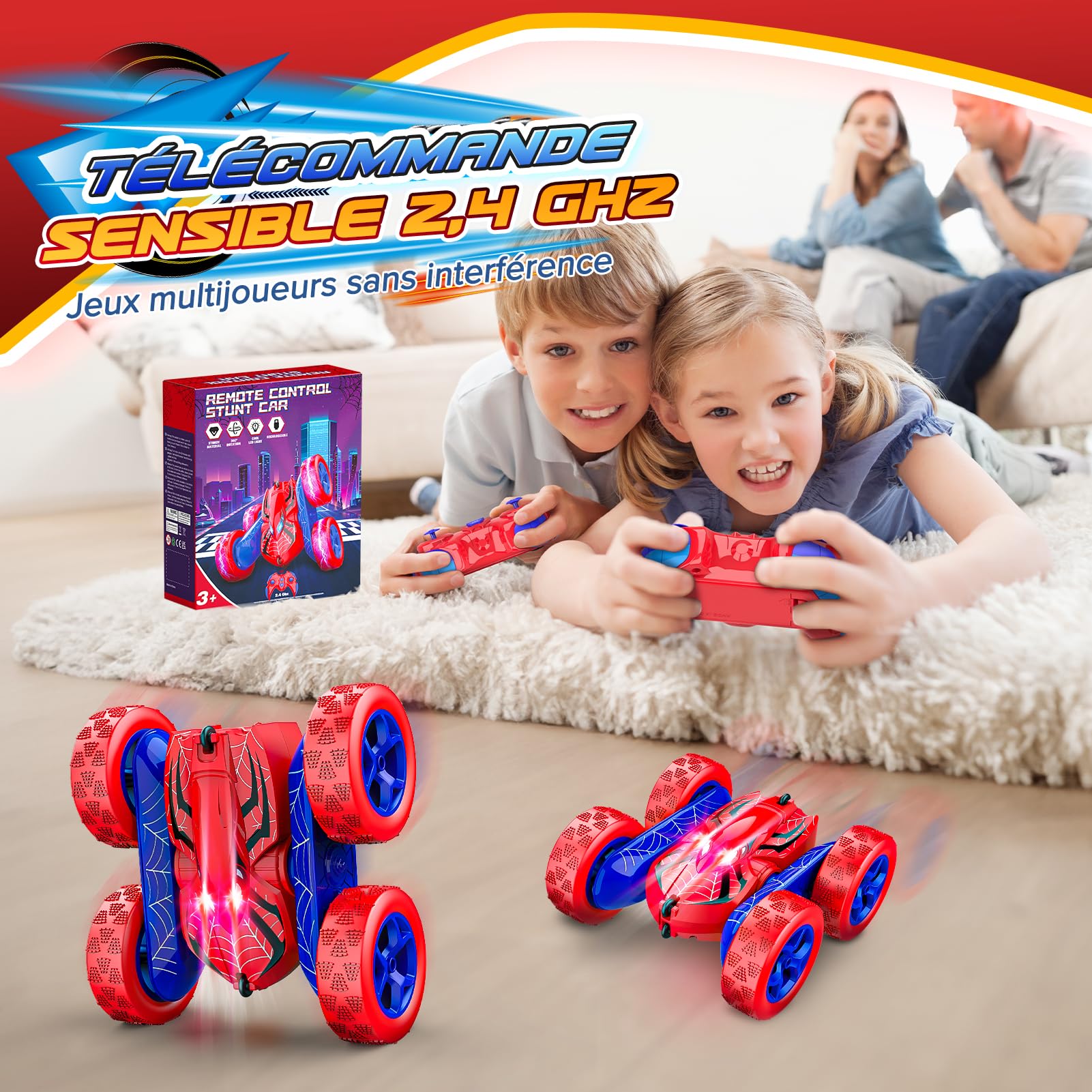 Dreamlandia Voiture Telecommandée Enfant, RC Voiture Radiocommandee Jouet Enfant 3 4 5 6 7 8 Ans Garçon, Cadeau Garcon 3-12 Ans, Jouet Garcon 3-8 Ans - Cadeaux de Noël