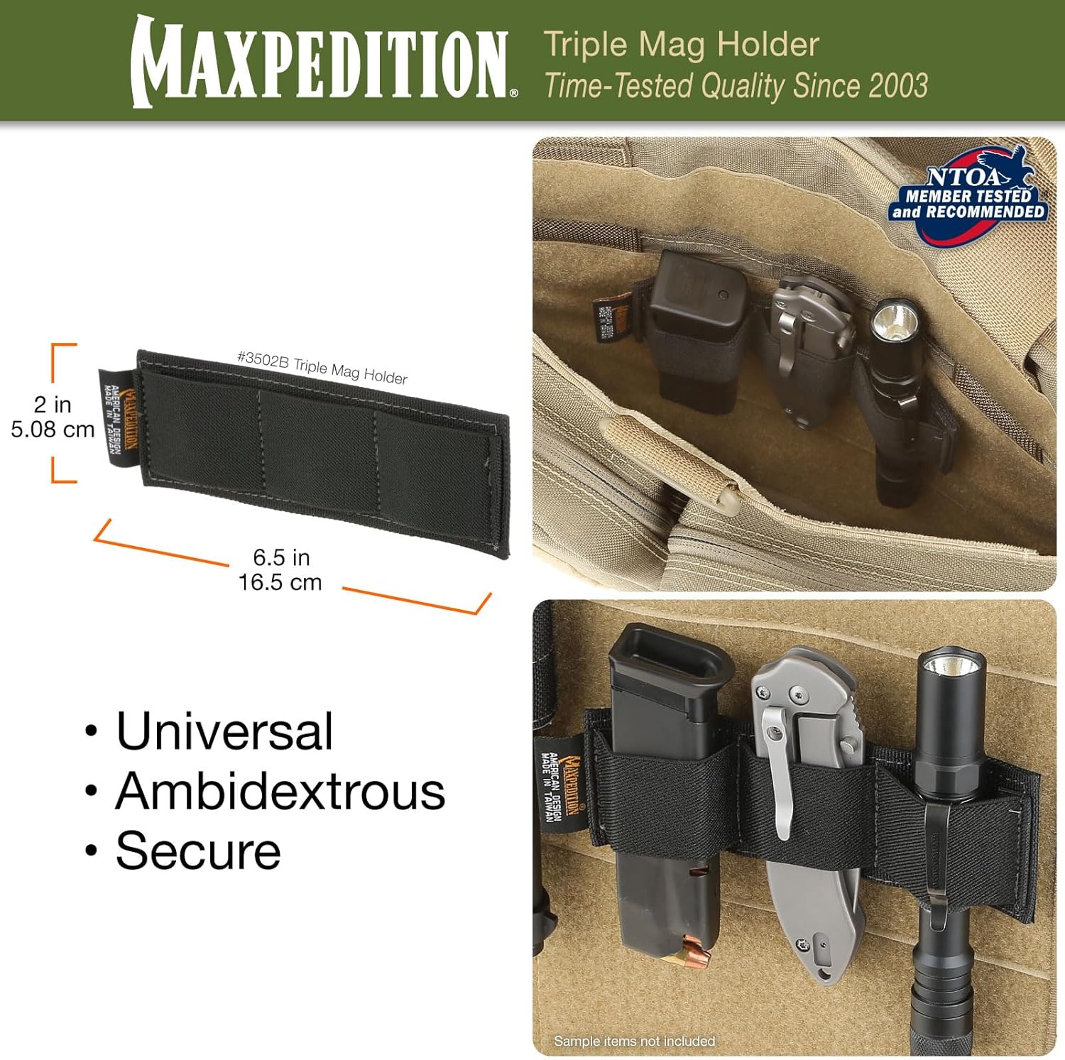 Maxpedition Modular 3-Clip Holster (Black) - Image 2