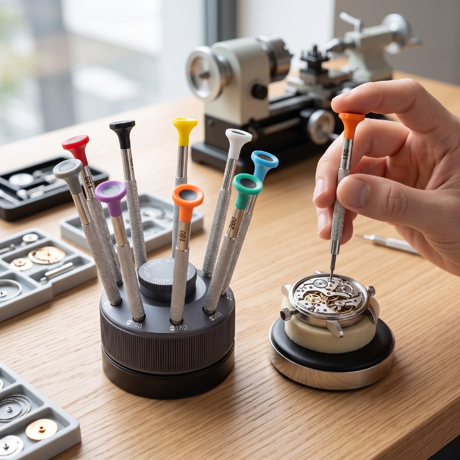 Luocute Set di Cacciaviti Piatti di Precisione da 9 Pezzi Kit di Riparazione per Orologi in Acciaio Inossidabile