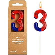 PHD CAKE 2.76 Inch Number 3 Spider Fun Birthday Candles, Spider Number Candles, Cake Number Candles, Party Celebration