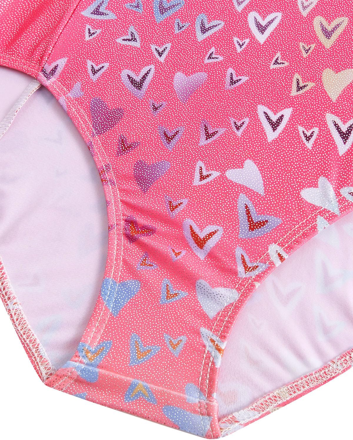 JiAmy Gymnastics Leotards for Girls Cross Back, Long Sleeve Sparkly Dance Biketards with Shorts Ballet Outfit for 3-12 Years - Image 6