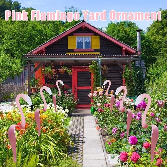Pink Flamingos for Yard, 2024 New Florida Dancing Birds Garden Metal Art,Wind Spinner for Garden Yard Decor, Metal Lawn Art Ornaments for Outdoor Patio Backyard (Green)