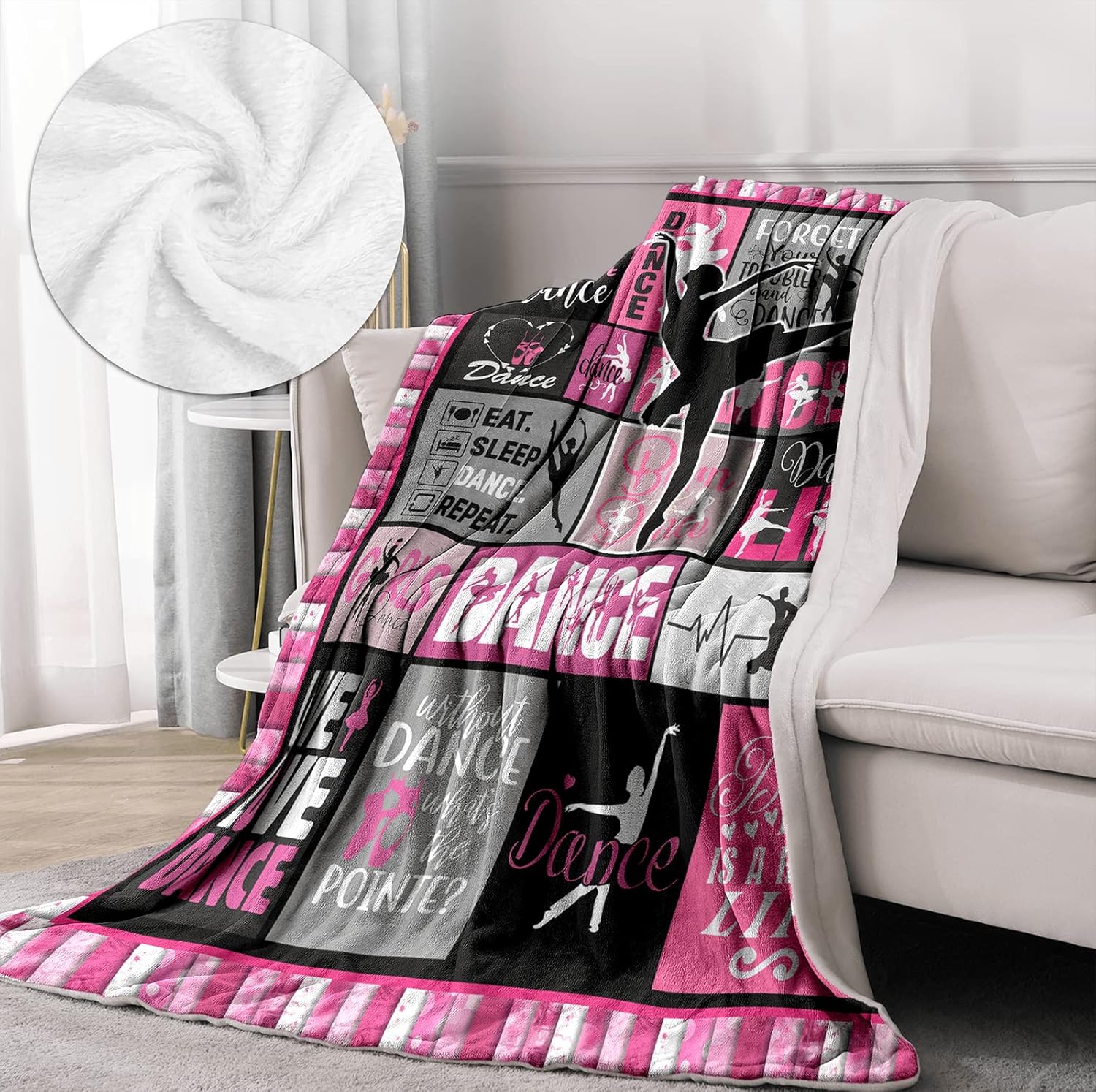 Dance Gifts Blanket for Girls, Soft Cozy Warm Flannel Kids Throw Blanket for Teens, Toddler Baby Blankets and Throws for Couch Bed Daycare Preschool Naptime, 50" x 60" - Image 4