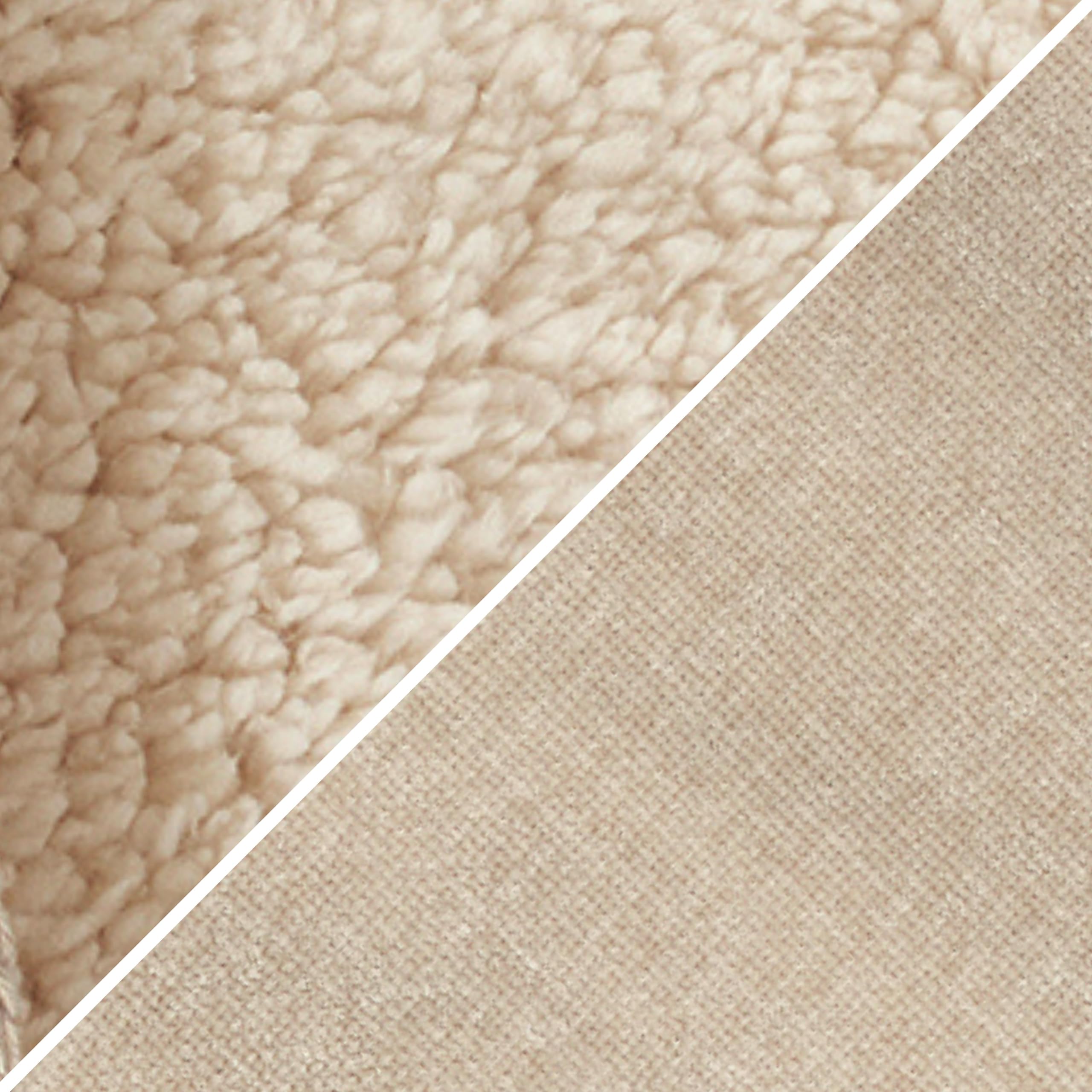 s.Oliver Lounge Decke 150x200 - Polyesterflausch kuschelig, warm & waschbar, Kuscheldecke beige
