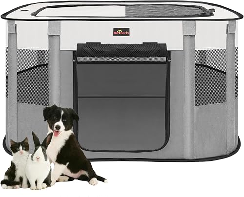Dog Playpen, Foldable Pet Play Pen with Carrying Bag, Portable Cat/Pubby/Bunny Tent for Indoor/Outdoor Travel Camping Use - Small