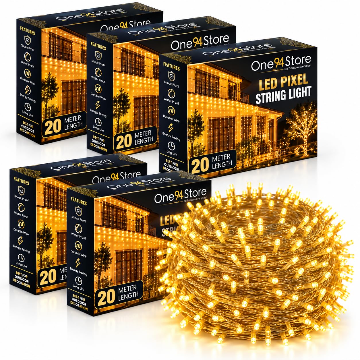 56 LED Fairy Lights - 20m Warm White String Lights -15