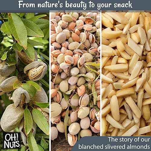 Miniatura 5 de Oh! Nuts Almendras blanqueadas en trozos  crudas  100% naturales  2 libras  Almendra alta en proteínas  Envasado en bolsa de cierre de cremallera de
