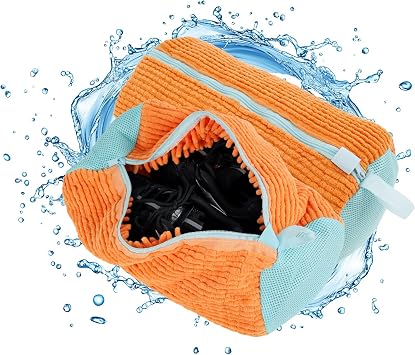 Set of 2 Reusable Shoe Washing Bags, Portable Shoe Washing Machine Bag with Zip, Net Laundry Washing Machine Shoes Protect Shoes Orange