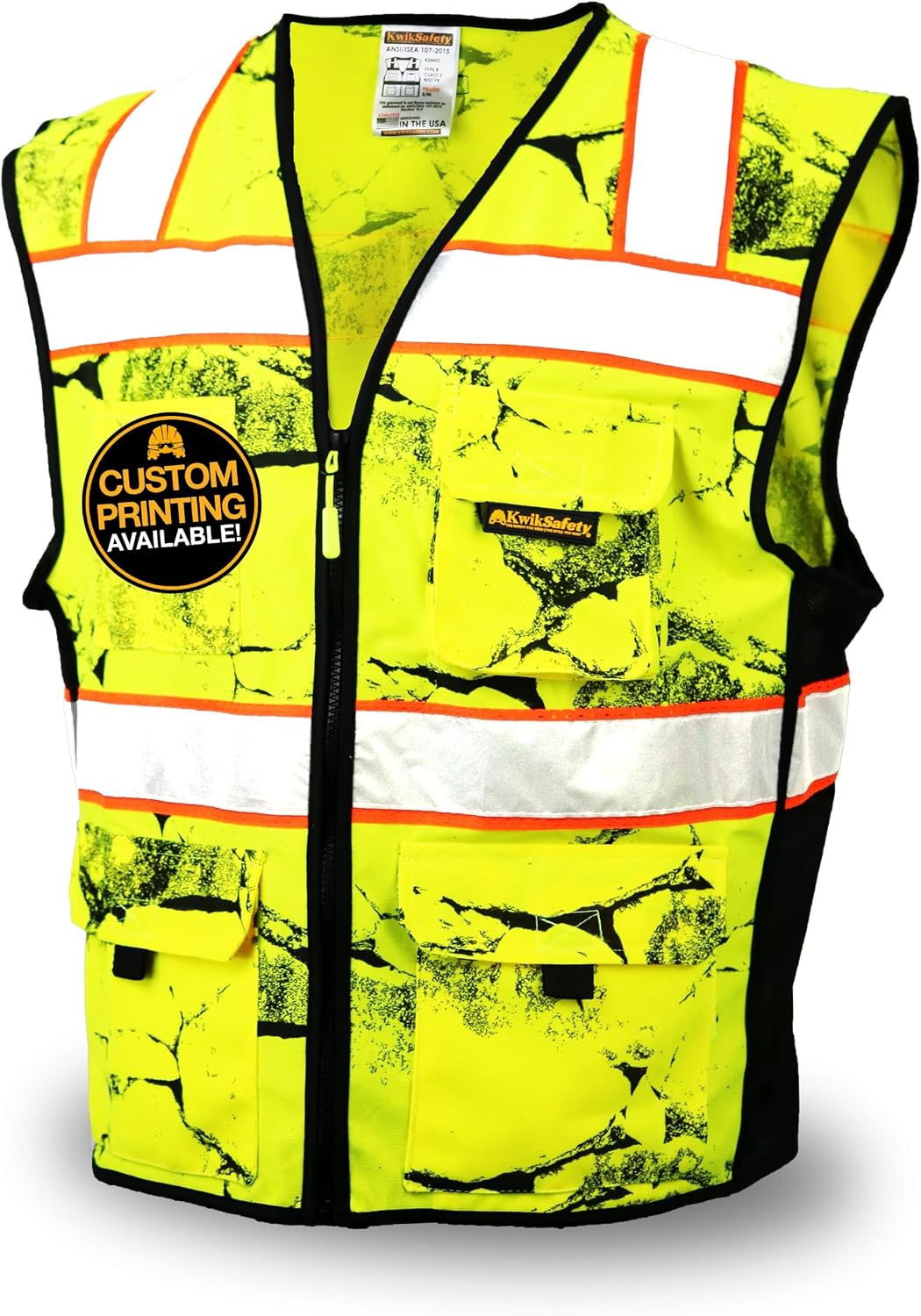 KwikSafety UNCLE WILLY'S WALL Safety Vest Class 2 ANSI OSHA Hi Vis Vest