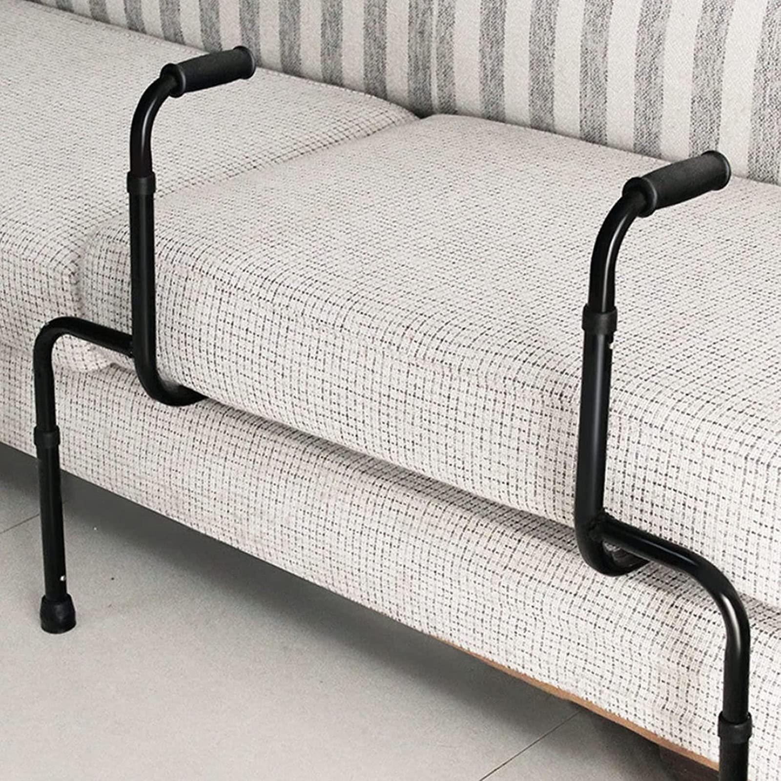 Ausilio per Stare in Piedi, Sedia Regolabile con maniglione di Supporto, Colore Nero, per Anziani, Persone disabili e pazienti.