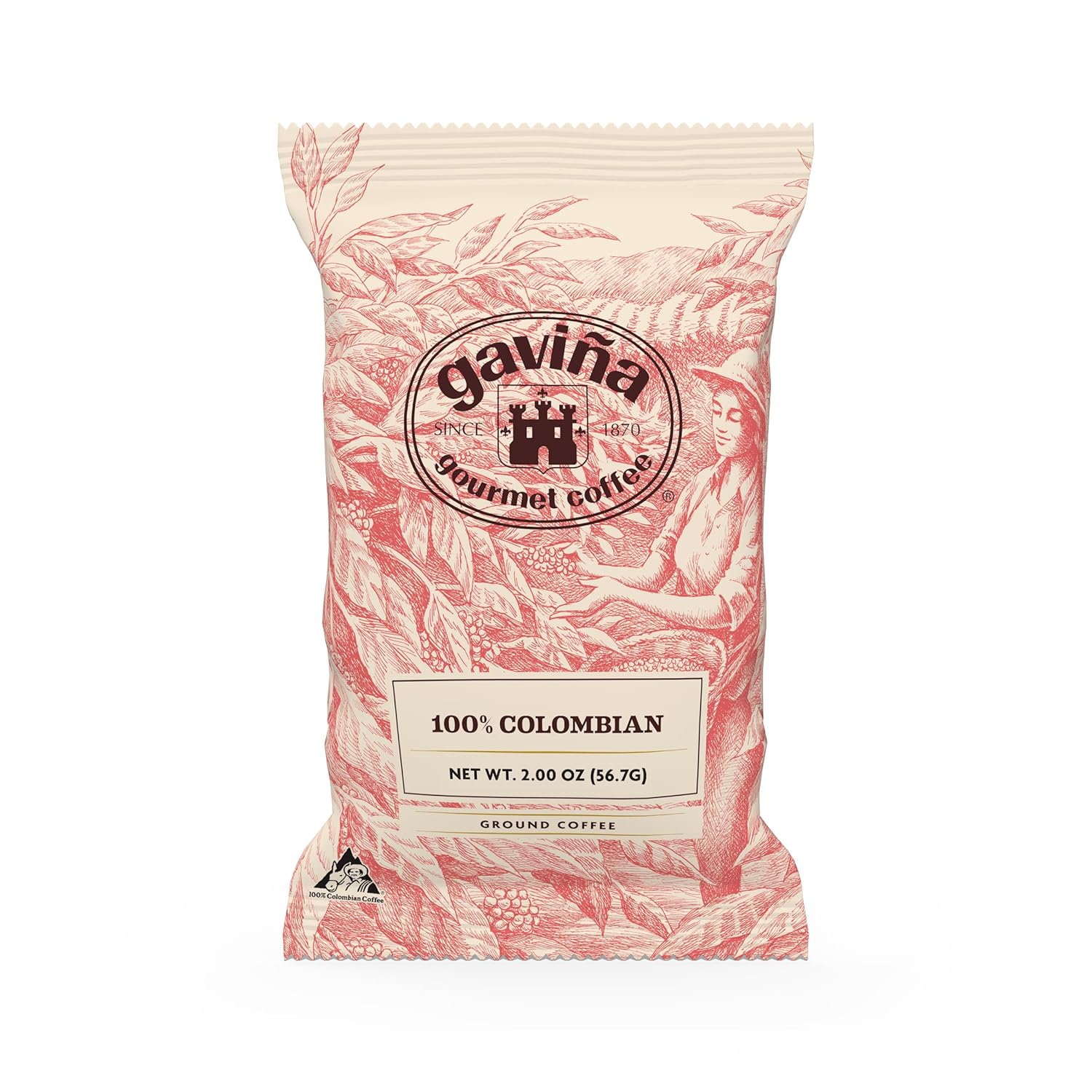 Gaviña Gourmet Coffee 100% Colombian Supremo portion packs, Medium Roast, 42 x 2 oz