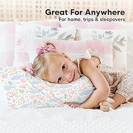 KeaBabies Toddler Pillowcase 13x18 - Organic Cotton Toddler Pillowcase for Kids, Boys, Girls, Soft & Durable Cotton Cover for Miniature Sleepy Pillows, Cute Colors, Pillow Sold Separately (Narwhal)