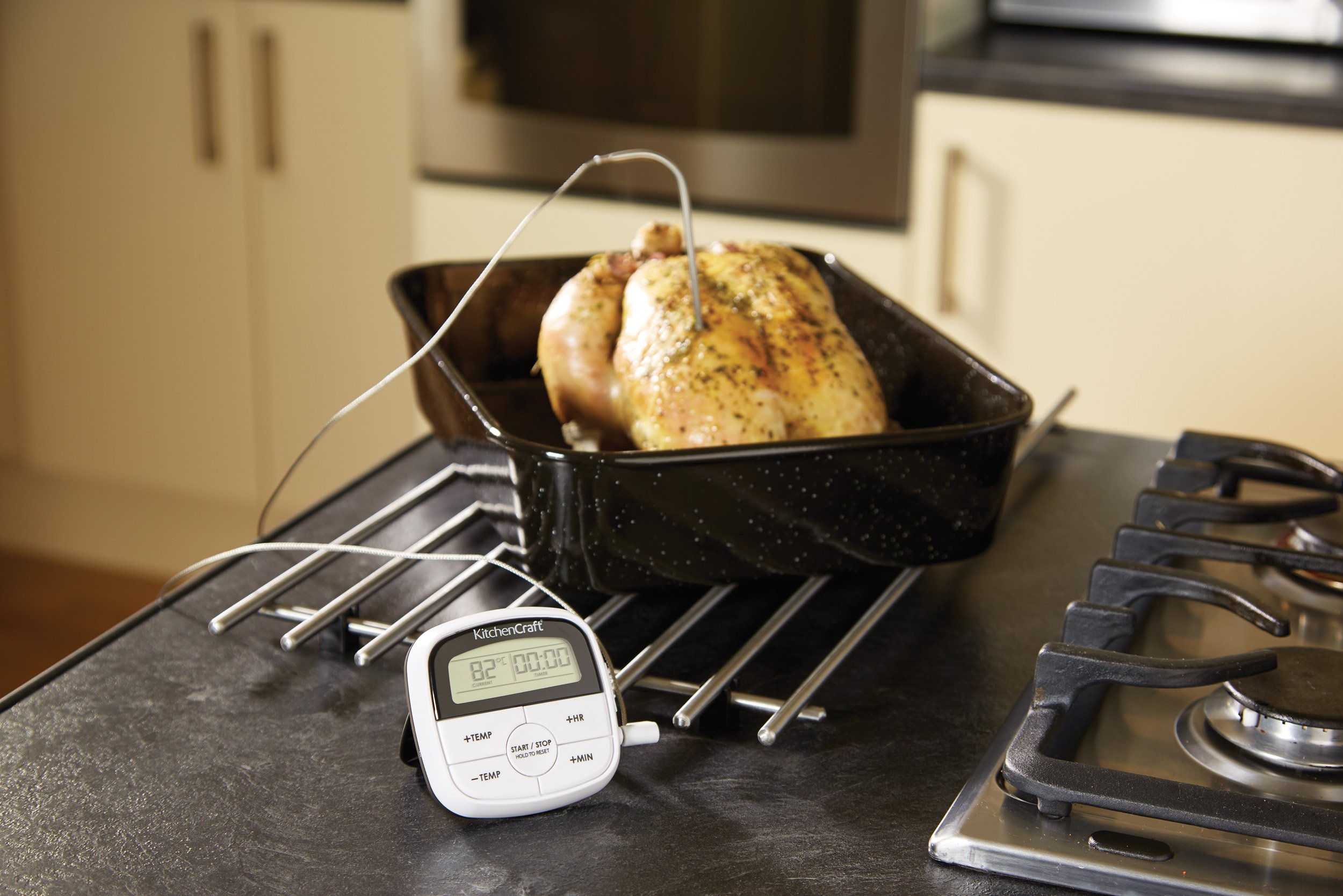 MasterClass Termometro digitale per la cottura della carne con timer da cucina di 24 ore
