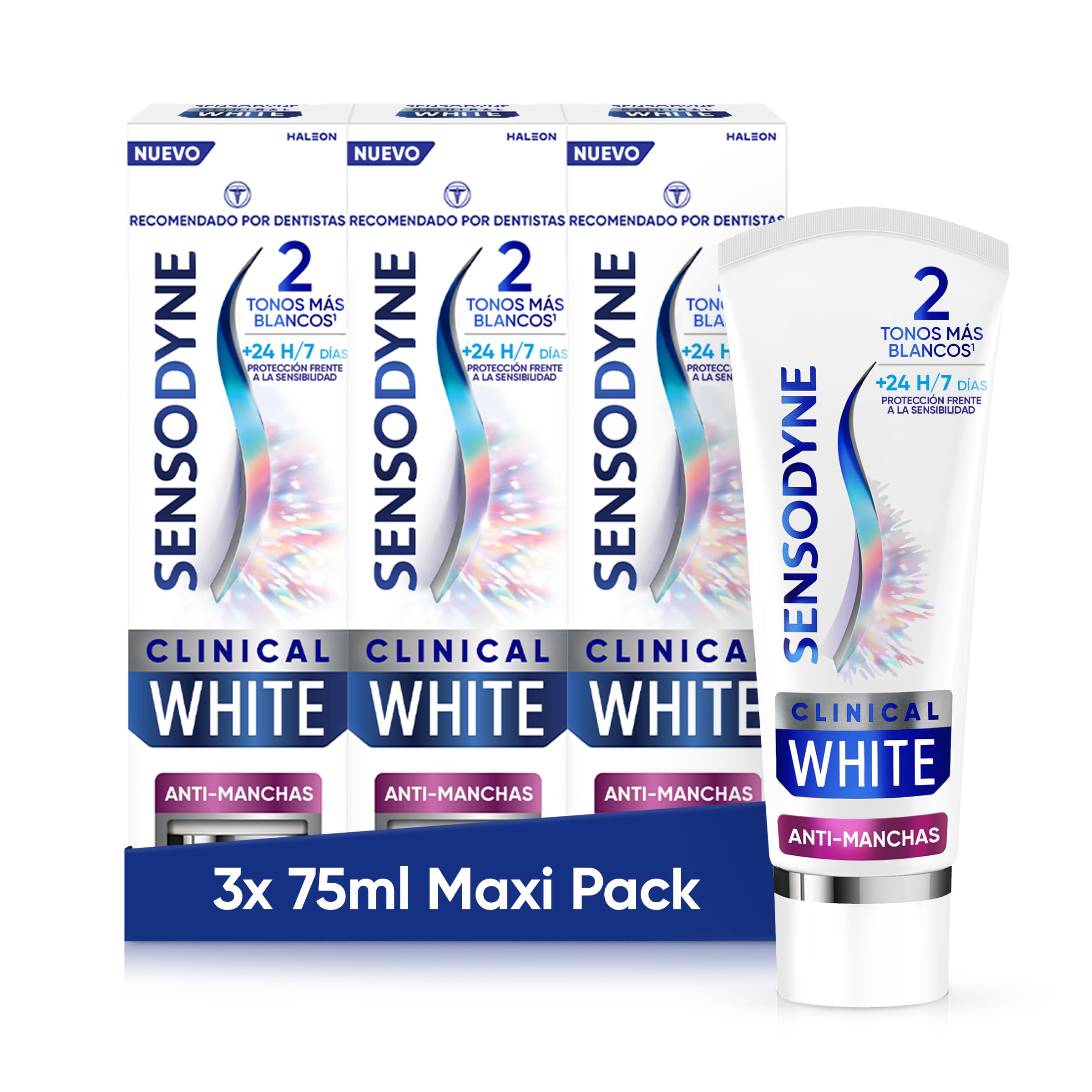 SensodyneClinical White Sensodyne Anti Stain Toothpaste Mint Flavour Sensitivity Protection 3 x 75ml