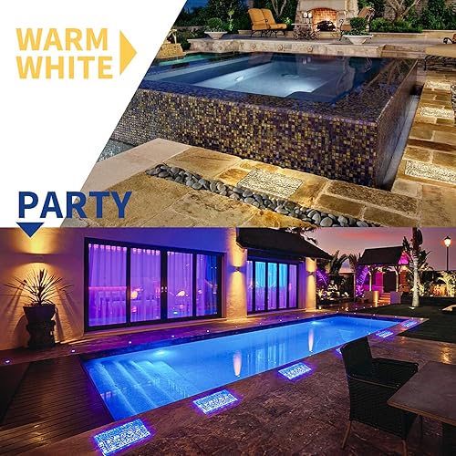 Miniatura 3 de Luces solares de entrada que cambian de color, luz solar de pavimentadora de 6 x 9 pulgadas, resistente al agua IP67 LED de ladrillo empotrado,