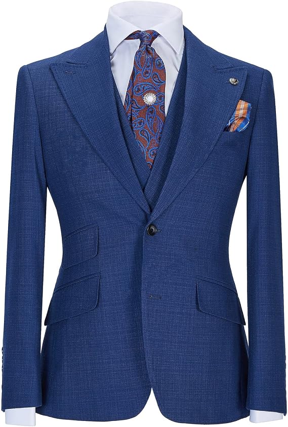 Retro Linen Men Suit 3 Pieces Light Weight Linen & Lycra Stretch Slim Fit Suit
