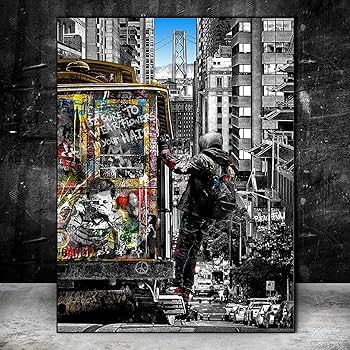 Amazon｜壁に現代のグラフィティアートキャンバス絵画アートポスター