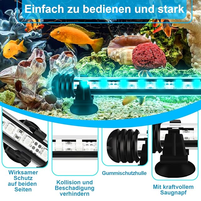 Foto 2 de 8 de Sonnewelt Iluminación LED para acuario, 62 cm, resistente al agua, 6,2 W