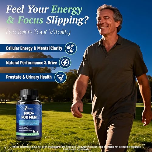 Miniatura 2 de Suplementos NAD+ para hombres con palma enana americana Energía celular todo en uno, apoyo de próstata y suplemento de óxido nítrico con
