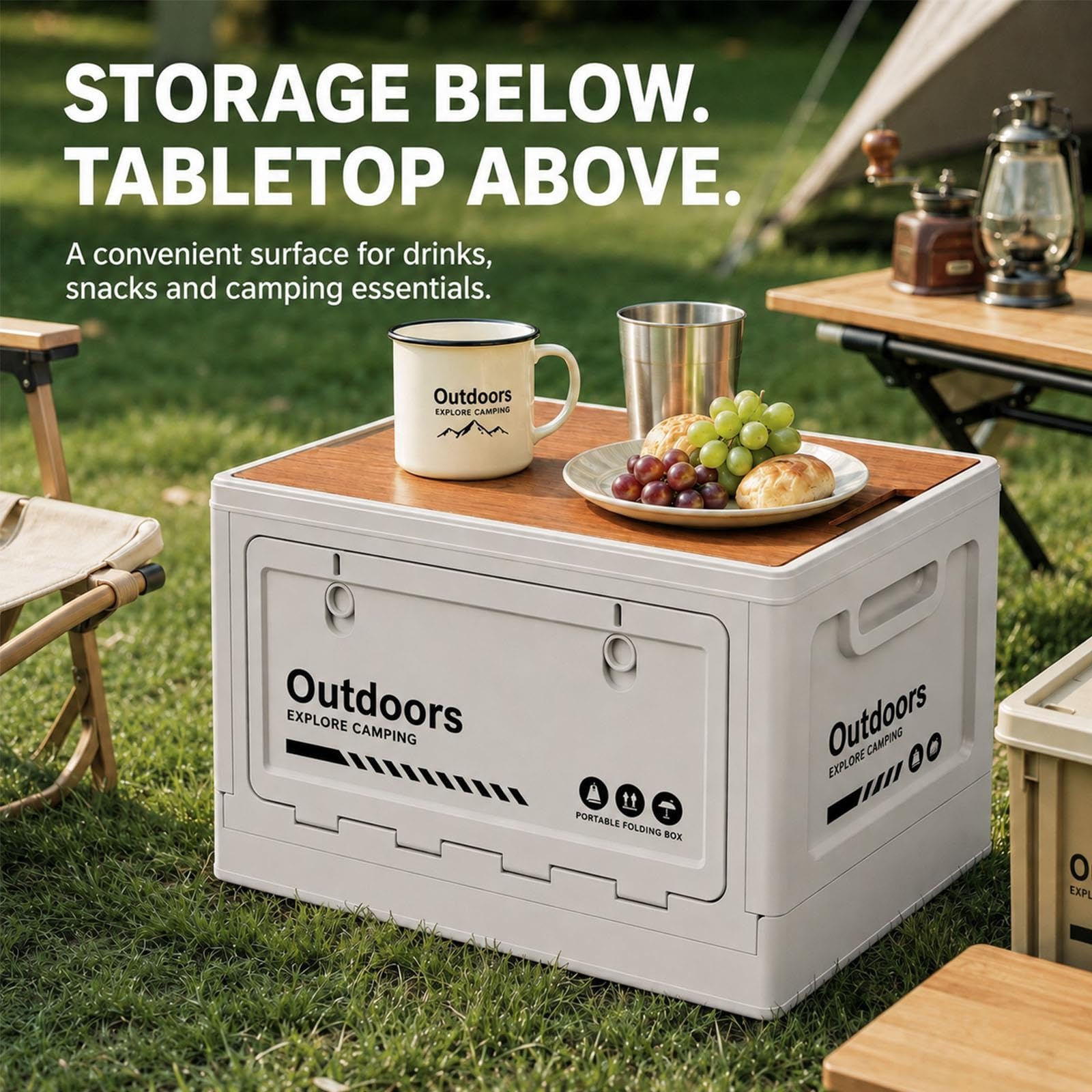Smart Foldable Storage with Front Access & Tabletop Convenience