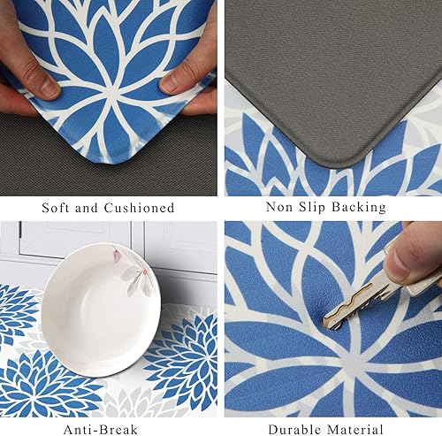 Miniatura 97 de HEBE Kitchen Mat 20"x71" Anti Fatigue Floor Mat Runner Non Slip Kitchen Mats for Floor Waterproof Kitchen Rugs and Mats Ergonomic Cushioned Comfort