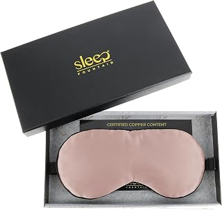 Anti Aging Silk Sleep Mask for Women, Mulberry Silk Eye Mask for Sleeping and Skin Care, Blackout Sleep Mask with Copper Ion Technology Reduces Eye Puffiness, Fine Lines and Wrinkles