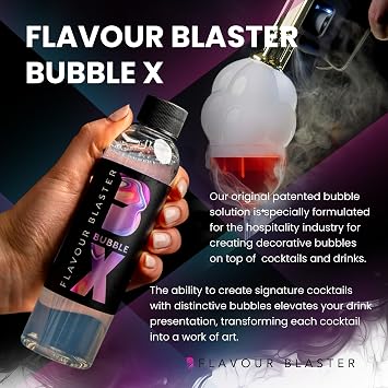 FLAVOUR BLASTER Mixed Berry Aromatic Refill for Cocktail Smoke Bubble Gun - 10ml | Elevate Drinks & Food with Ripe Fruit Flavours | 250 Aroma Clouds per Bottle | Vegan, Pure & Natural Ingredients