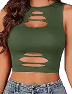 Avidlove Fishnet Top for Women Sexy Cut Out Crop Short Hollow Out Cropped Tank Top